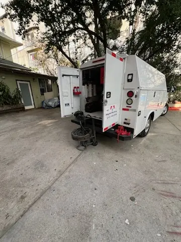 Magnet Plumbing service vehicle on-site for Water Heater Repair in Mount Airy